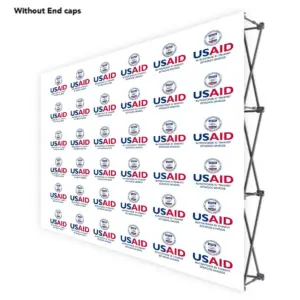 USAID Kaqchikel ONE CHOICE 10 Ft. Fabric Pop Up Display - 89"H Straight Graphic Package