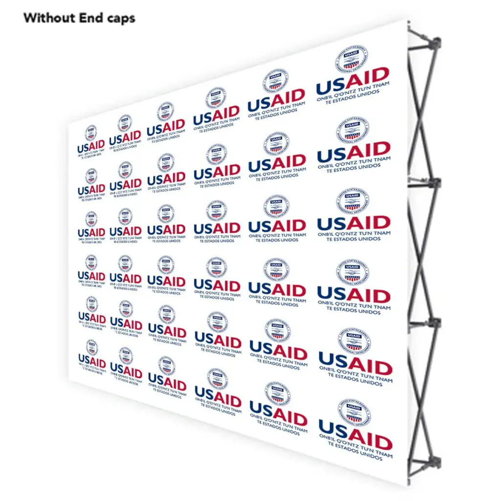 USAID Mam ONE CHOICE 10 Ft. Fabric Pop Up Display - 89"H Straight Graphic Package