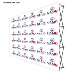 USAID Portuguese ONE CHOICE 10 Ft. Fabric Pop Up Display - 89"H Straight Graphic Package
