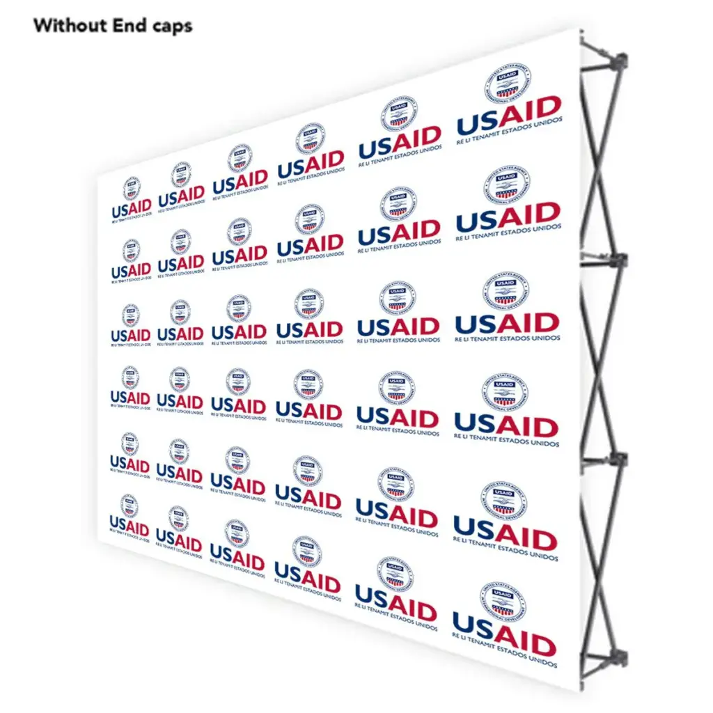 USAID Qeqchi ONE CHOICE 10 Ft. Fabric Pop Up Display - 89"H Straight Graphic Package