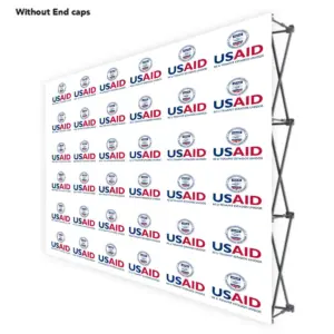 USAID Qeqchi ONE CHOICE 10 Ft. Fabric Pop Up Display - 89"H Straight Graphic Package