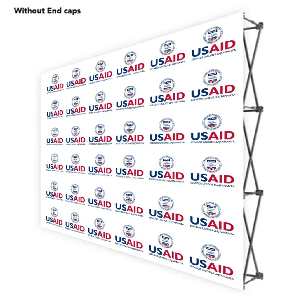 USAID Quechua ONE CHOICE 10 Ft. Fabric Pop Up Display - 89"H Straight Graphic Package