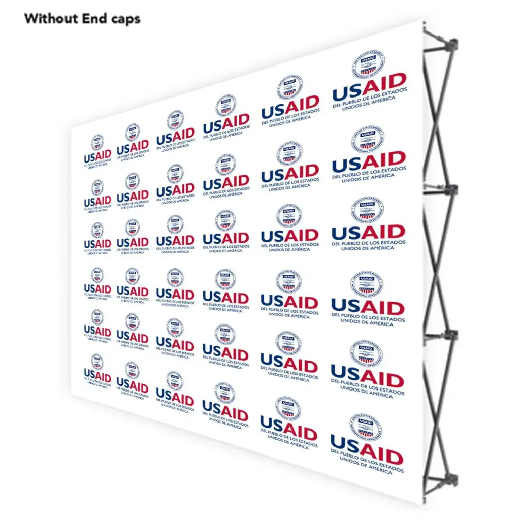 USAID Spanish ONE CHOICE 10 Ft. Fabric Pop Up Display - 89"H Straight Graphic Package