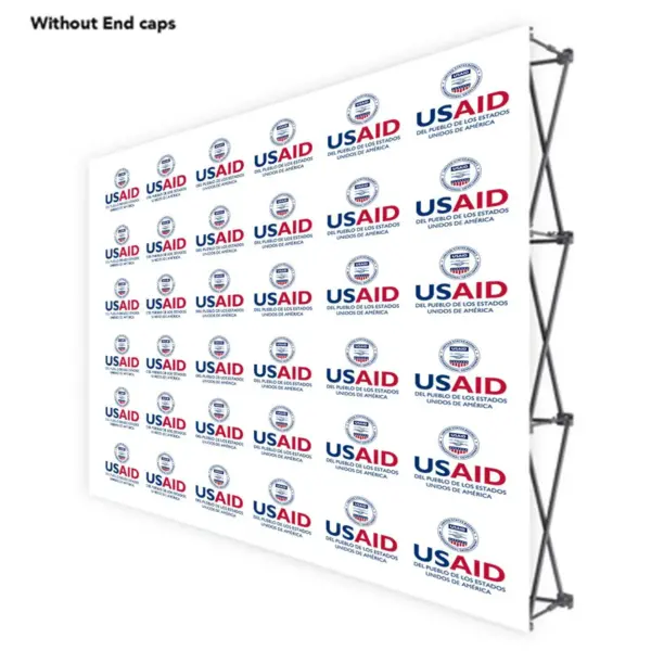 USAID Spanish ONE CHOICE 10 Ft. Fabric Pop Up Display - 89"H Straight Graphic Package
