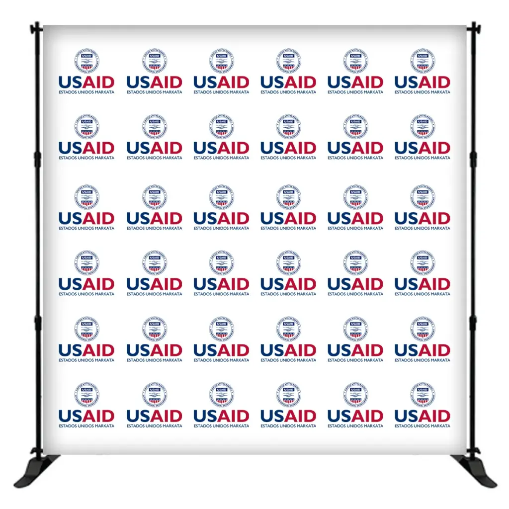 USAID Aymara 8 ft. Slider Banner Stand - 8'h Fabric Graphic Package