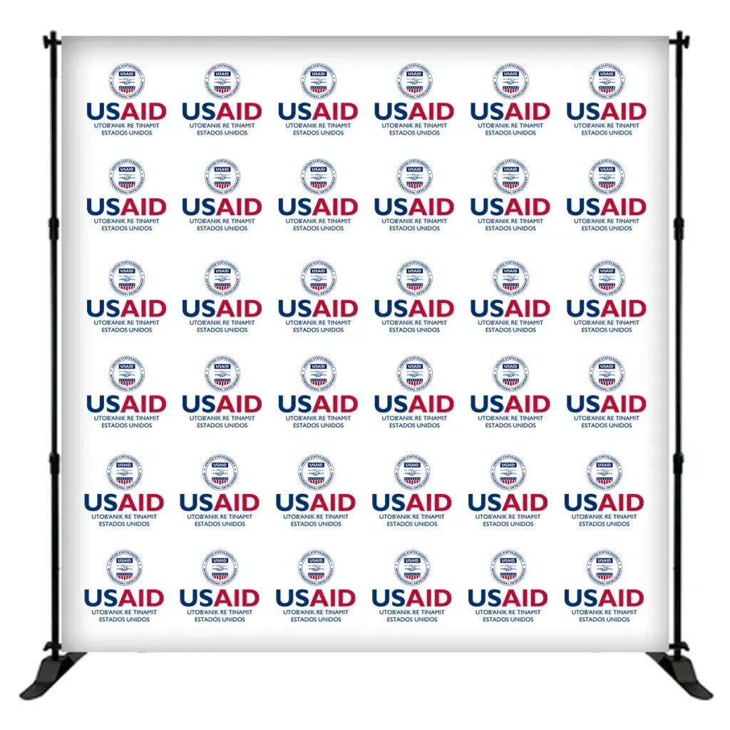 USAID Kiche 8 ft. Slider Banner Stand - 8'h Fabric Graphic Package