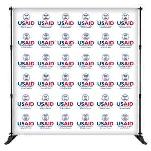 USAID Kiche 8 ft. Slider Banner Stand - 8'h Fabric Graphic Package