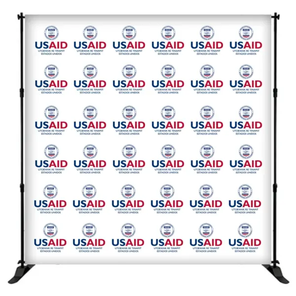USAID Kiche 8 ft. Slider Banner Stand - 8'h Fabric Graphic Package