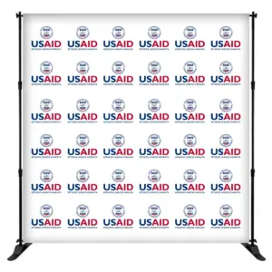 USAID Aymara 8 ft. Slider Banner Stand - 8'h Fabric Graphic Package