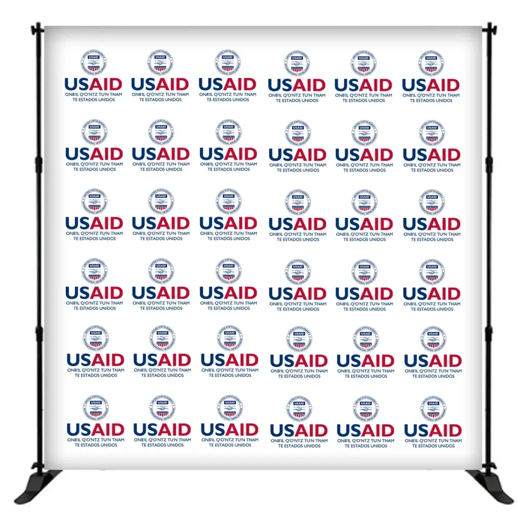 USAID Mam 8 ft. Slider Banner Stand - 8'h Fabric Graphic Package