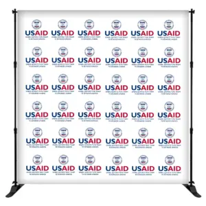 USAID Mam 8 ft. Slider Banner Stand - 8'h Fabric Graphic Package