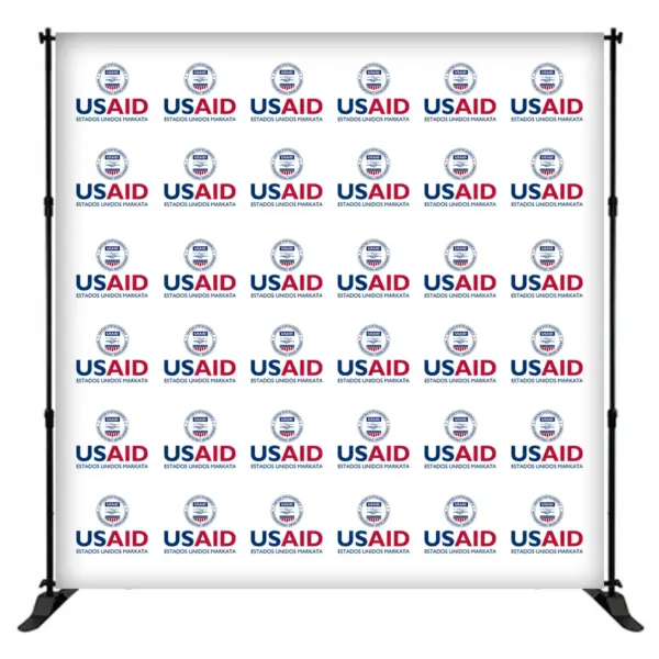 USAID Aymara 8 ft. Slider Banner Stand - 8'h Fabric Graphic Package