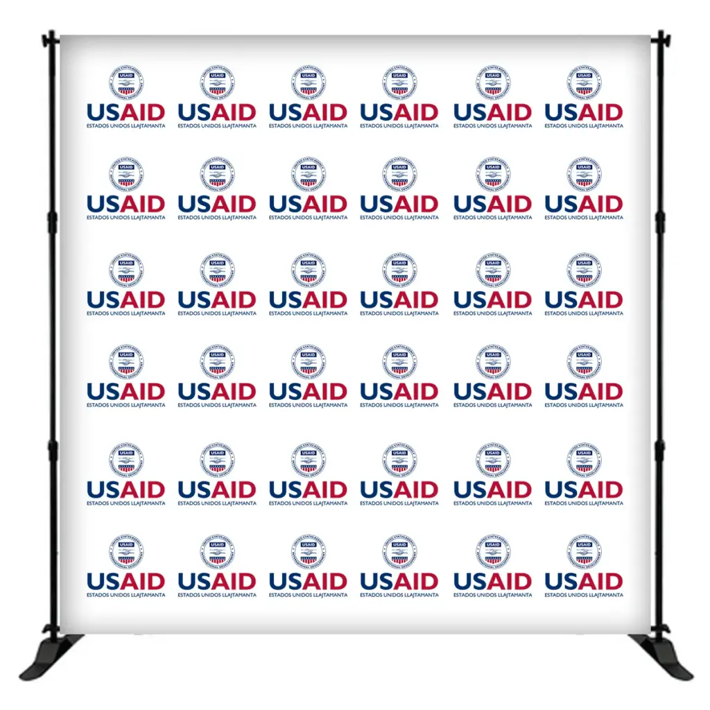 USAID Quechua 8 ft. Slider Banner Stand - 8'h Fabric Graphic Package