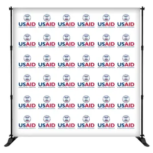 USAID Quechua 8 ft. Slider Banner Stand - 8'h Fabric Graphic Package