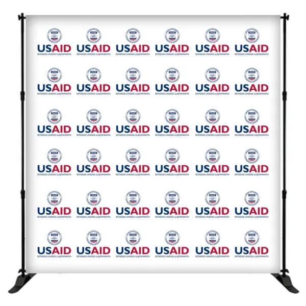 USAID Quechua 8 ft. Slider Banner Stand - 8'h Fabric Graphic Package