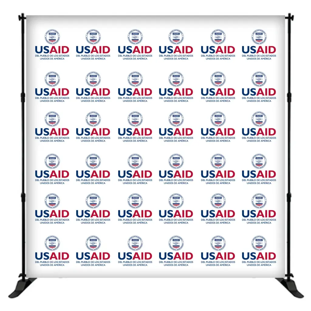 USAID Spanish 8 ft. Slider Banner Stand - 8'h Fabric Graphic Package