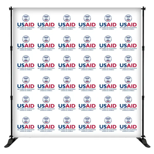 USAID Spanish 8 ft. Slider Banner Stand - 8'h Fabric Graphic Package