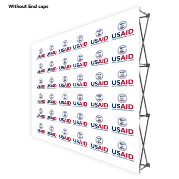 USAID Brazilian Portuguese ONE CHOICE 8 Ft. Fabric Pop Up Display - 89"H Straight Graphic Package