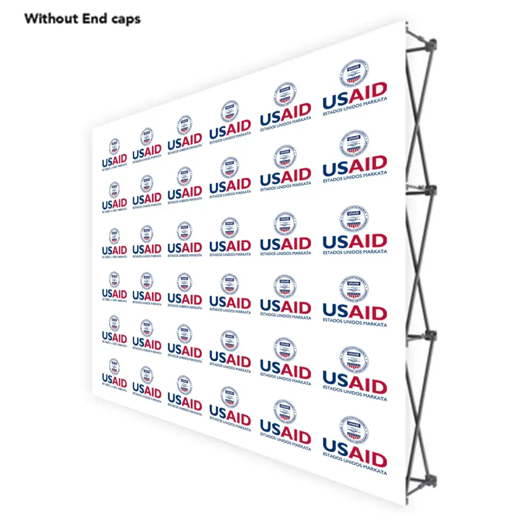 USAID Aymara ONE CHOICE 8 Ft. Fabric Pop Up Display - 89"H Straight Graphic Package