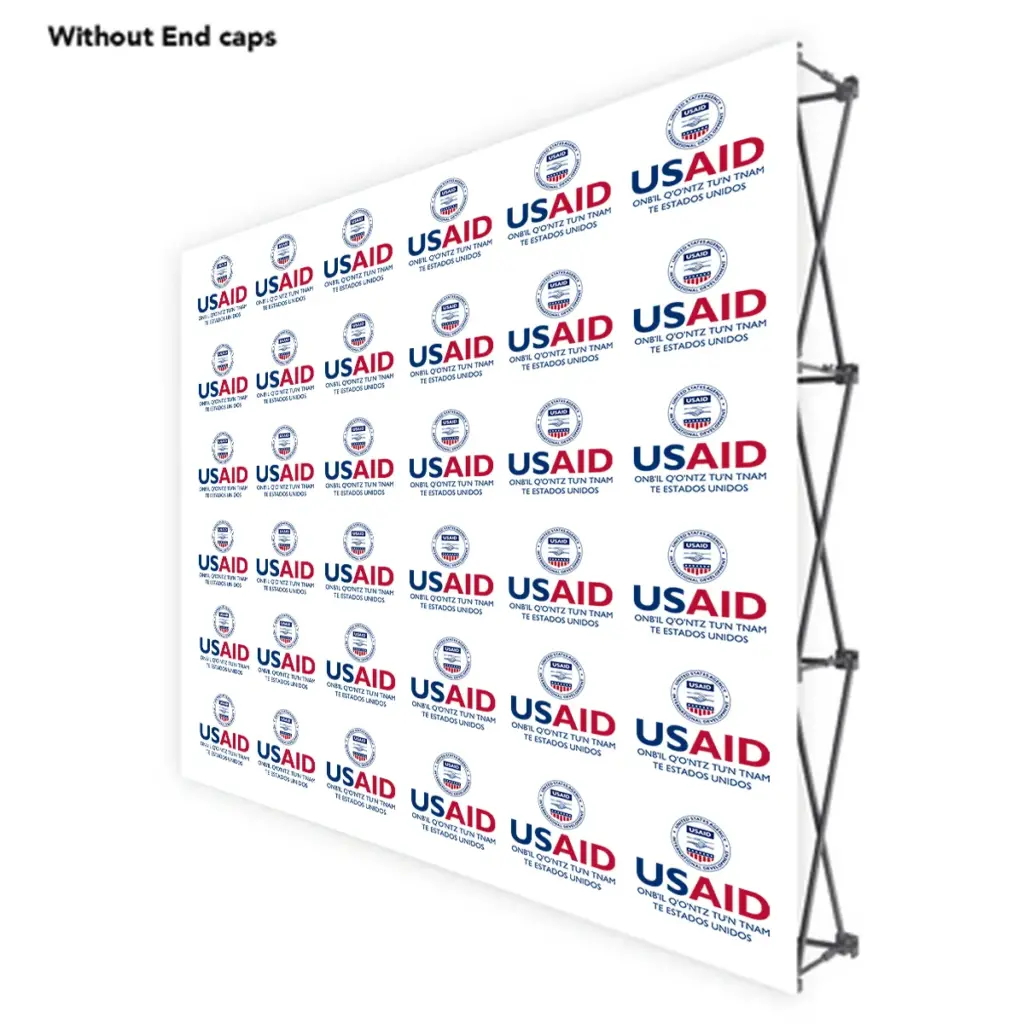 USAID Mam ONE CHOICE 8 Ft. Fabric Pop Up Display - 89"H Straight Graphic Package