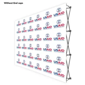 USAID Portuguese ONE CHOICE 8 Ft. Fabric Pop Up Display - 89"H Straight Graphic Package