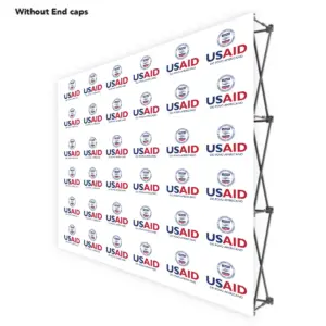 USAID Portuguese Continental ONE CHOICE 8 Ft. Fabric Pop Up Display - 89"H Straight Graphic Package