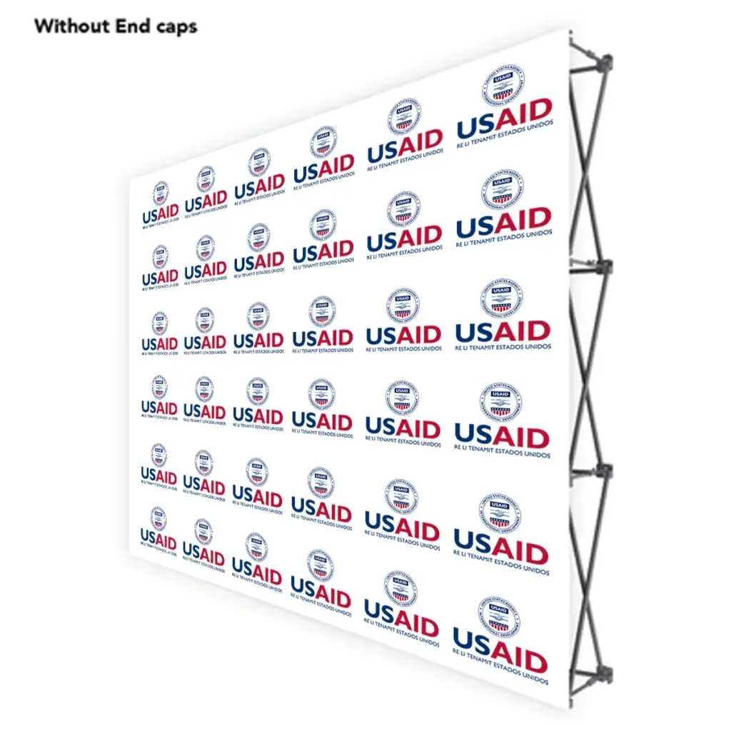 USAID Qeqchi ONE CHOICE 8 Ft. Fabric Pop Up Display - 89"H Straight Graphic Package
