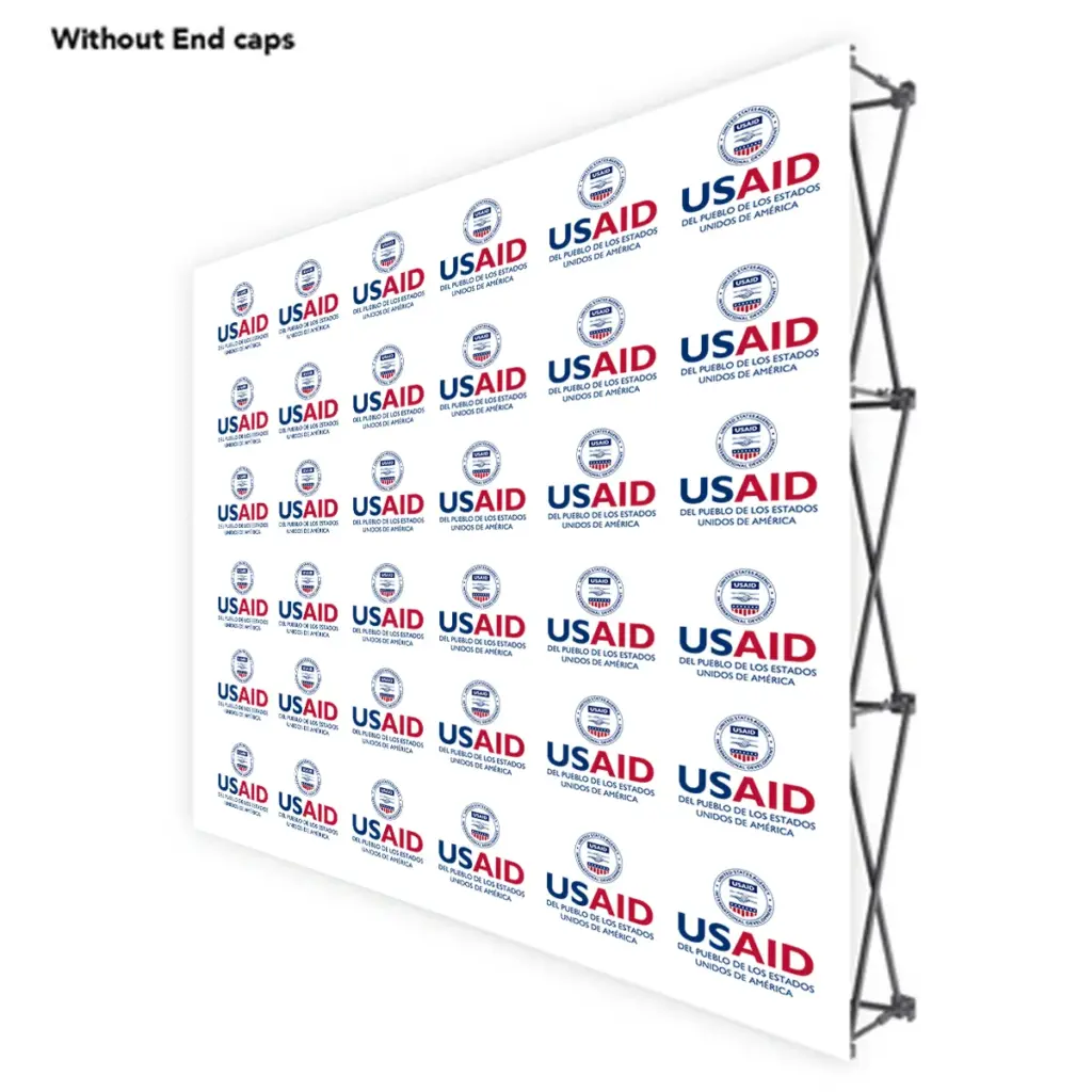 USAID Spanish ONE CHOICE 8 Ft. Fabric Pop Up Display - 89"H Straight Graphic Package