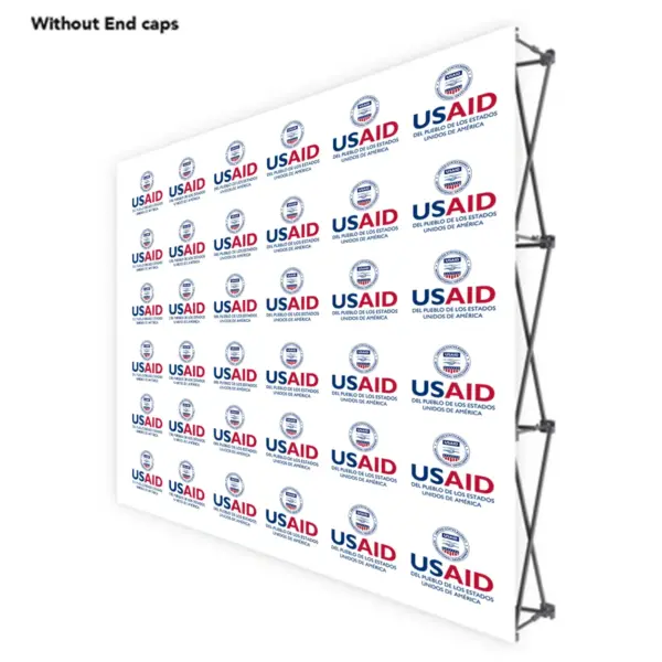 USAID Spanish ONE CHOICE 8 Ft. Fabric Pop Up Display - 89"H Straight Graphic Package