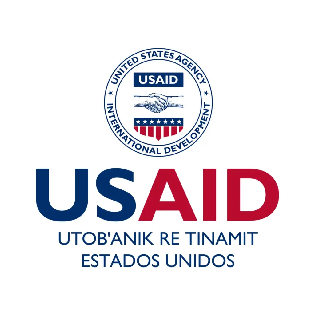 USAID Kiche Decal on White Vinyl Material. Full Color