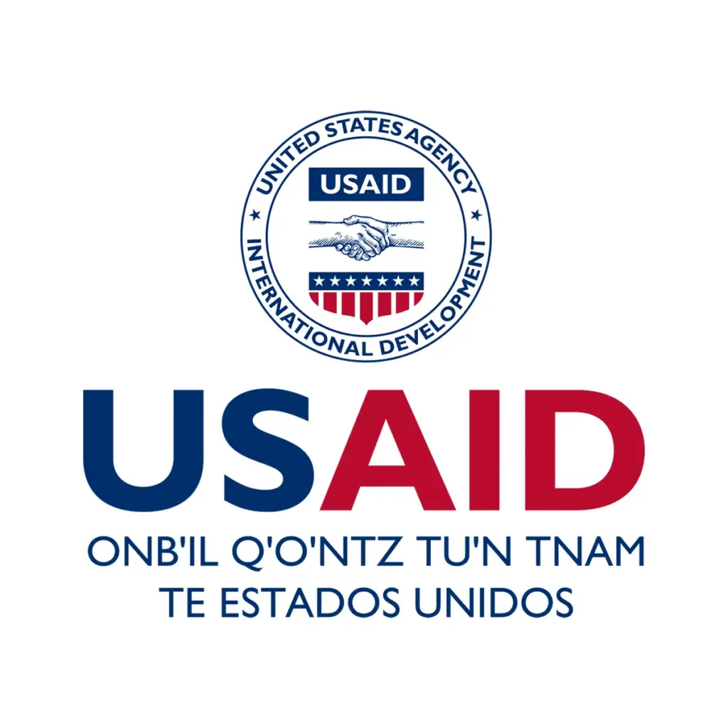 USAID Mam Decal on White Vinyl Material. Full Color