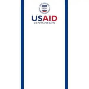 USAID Portuguese Continental Econo 24" Small Table Top Retractable Banner - Full Color