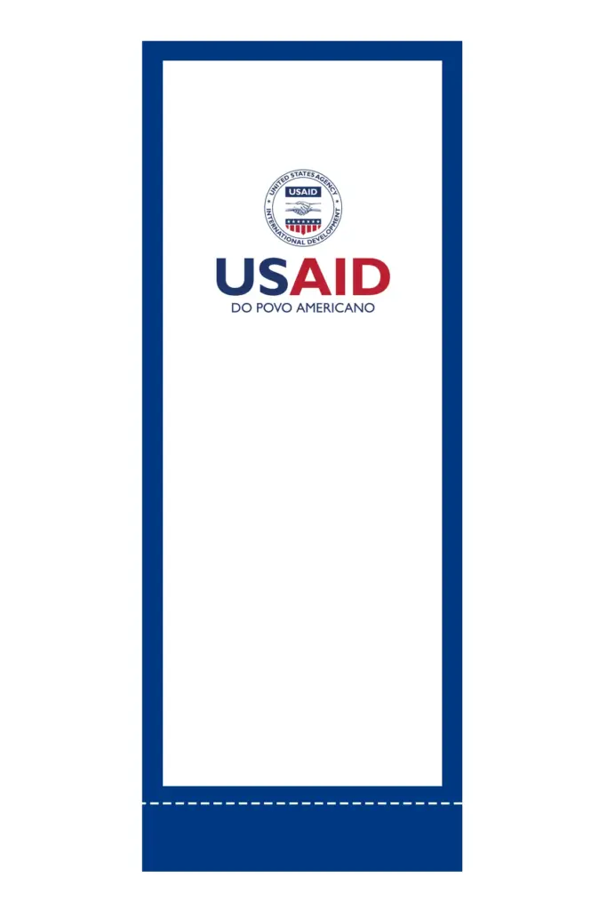 USAID Portuguese Continental Econo 24" Small Table Top Retractable Banner - Full Color