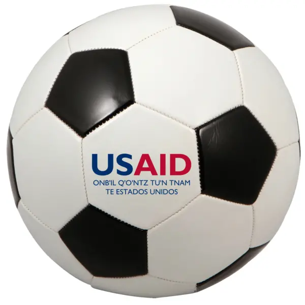 USAID Mam - Regulation Size Black & White Soccer Ball