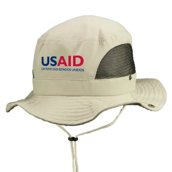 USAID Brazilian Portuguese - Embroidered Pintano Bucket Hat with Mesh Sides (Min 12 pcs)