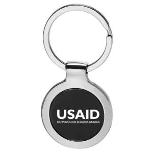 USAID Brazilian Portuguese - Round Two Tone Metal Key Chains