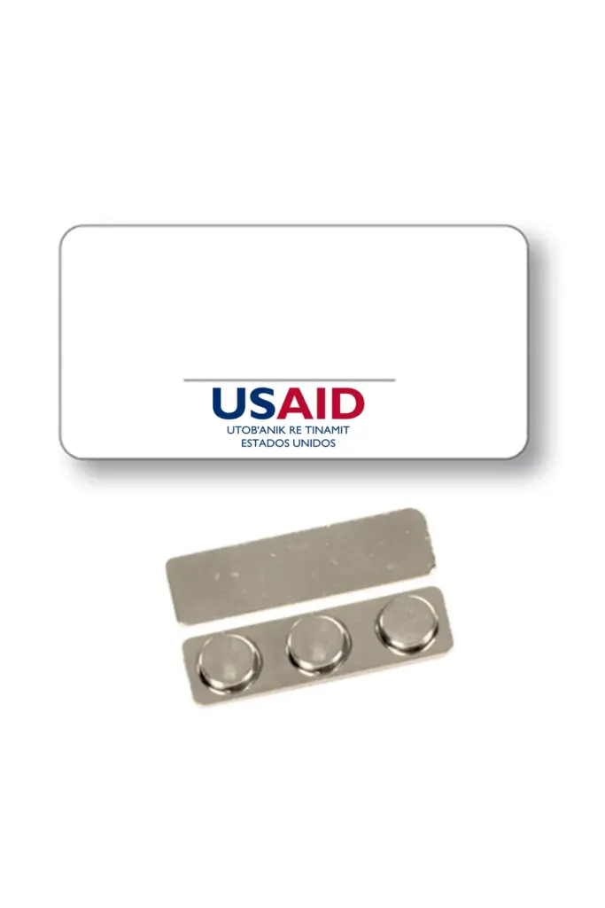 USAID Kiche - Name Badge  White Metal