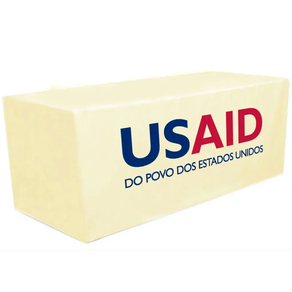 USAID Brazilian Portuguese - 8' Fitted Dye Sub Tablecloth White