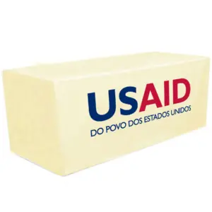 USAID Brazilian Portuguese - 8' Fitted Dye Sub Tablecloth White
