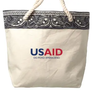 USAID Portuguese Continental - Paisley Pattern Canvas Tote Bags (17.5"x12.5")