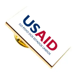 USAID Portuguese Brandmark Lapel Pins with Military Clutch Rectangular Min 100 pcs