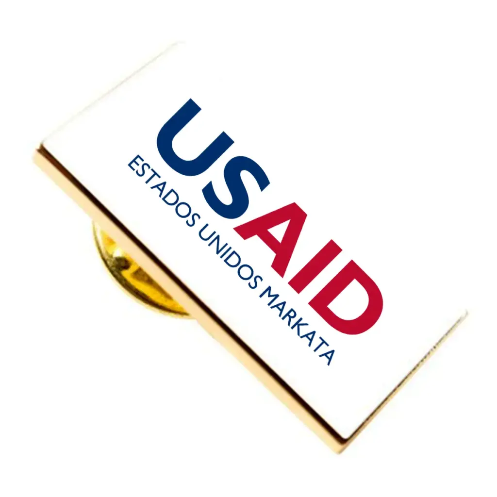 USAID Aymara Brandmark Lapel Pins with Military Clutch Rectangular Min 100 pcs