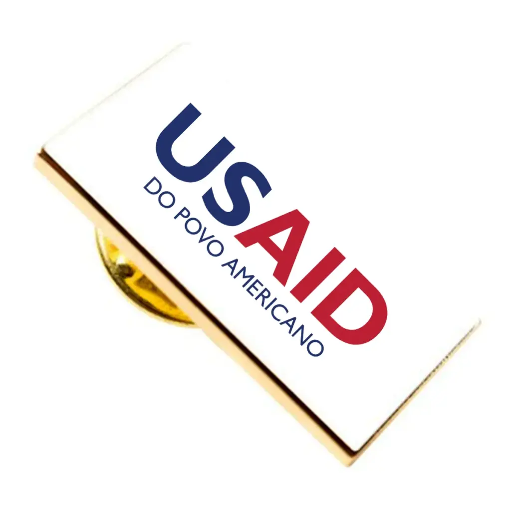 USAID Portuguese Continental Brandmark Lapel Pins with Military Clutch Rectangular Min 100 pcs