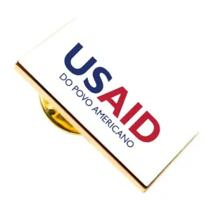 USAID Portuguese Continental Brandmark Lapel Pins with Military Clutch Rectangular Min 100 pcs