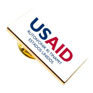 USAID Kaqchikel Brandmark Lapel Pins with Military Clutch Rectangular Min 100 pcs