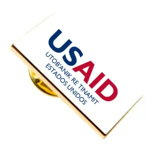 USAID Kiche Brandmark Lapel Pins with Military Clutch Rectangular Min 100 pcs
