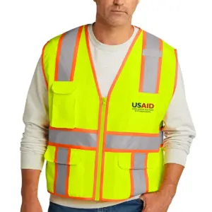 USAID Mam - CornerStone ANSI 107 Class 2 Surveyor Zippered Two-Tone Vest