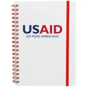 USAID Portuguese Continental - White Spiral Notebook w/ Colored Accents