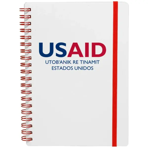 USAID Kiche - White Spiral Notebook w/ Colored Accents