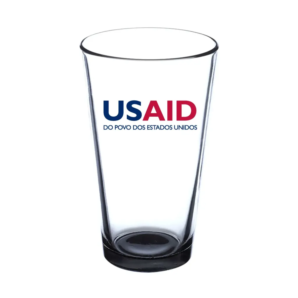 USAID Brazilian Portuguese - 16 oz. Imported Pint Glasses